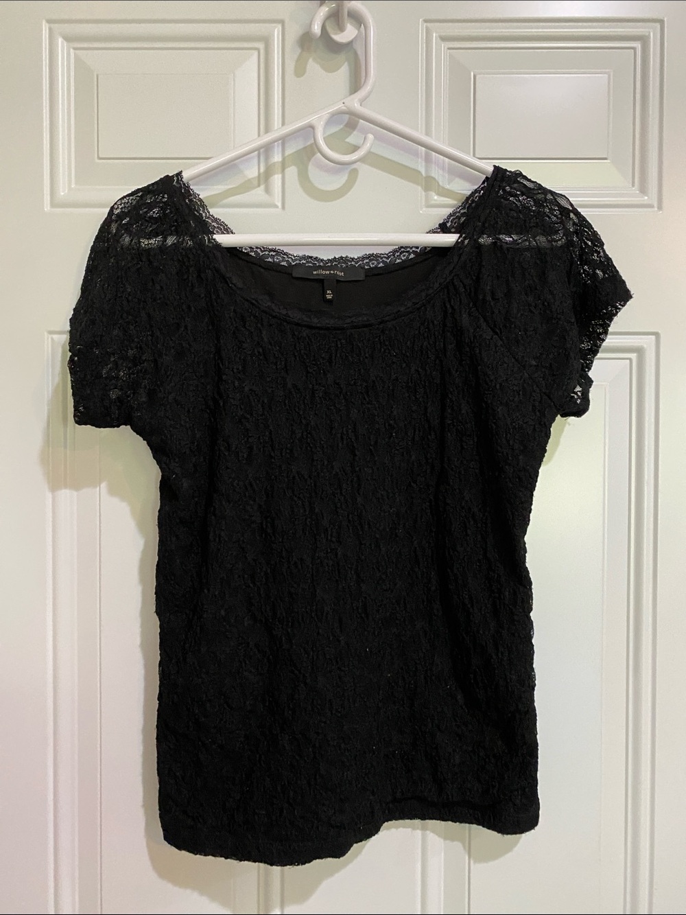 Willow Black Lace Scoop-Neck Blouse